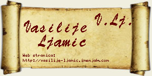 Vasilije Ljamić vizit kartica